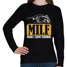 PRINTFASHION MILF pecás - Női pulóver - Fekete női pulóver, kardigán