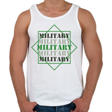 PRINTFASHION Military - Férfi atléta - Fehér atléta, trikó