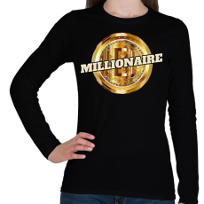 PRINTFASHION MILLIONAIRE - Női hosszú ujjú póló - Fekete