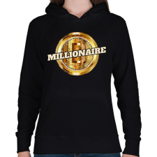 PRINTFASHION MILLIONAIRE - Női kapucnis pulóver - Fekete női pulóver, kardigán