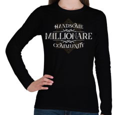 PRINTFASHION Millionare - Női hosszú ujjú póló - Fekete