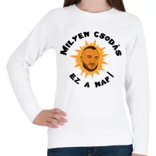 PRINTFASHION Milyen csodás ez a nap - Női pulóver - Fehér női pulóver, kardigán