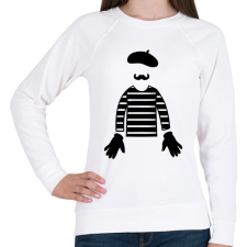 PRINTFASHION Mime - Női pulóver - Fehér női pulóver, kardigán