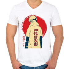 PRINTFASHION Minato - Férfi V-nyakú póló - Fehér férfi póló