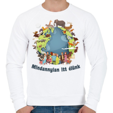 PRINTFASHION Mindannyian itt élünk - Férfi pulóver - Fehér férfi pulóver, kardigán