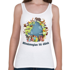 PRINTFASHION Mindannyian itt élünk - Női atléta - Fehér női trikó