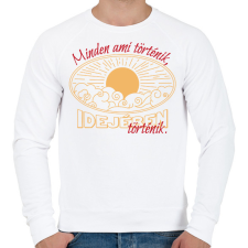 PRINTFASHION Minden ami történik - Férfi pulóver - Fehér férfi pulóver, kardigán