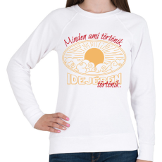 PRINTFASHION Minden ami történik - Női pulóver - Fehér