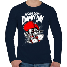 PRINTFASHION Minden átkozott nap - Férfi hosszú ujjú póló - Sötétkék férfi póló