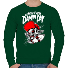PRINTFASHION Minden átkozott nap - Férfi pulóver - Sötétzöld férfi pulóver, kardigán