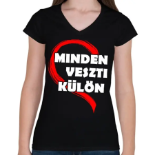 PRINTFASHION Minden értelmét veszti! - Női V-nyakú póló - Fekete női póló