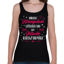 PRINTFASHION Minden Hercegnőnek - Keresztanya - Női atléta - Fekete női trikó