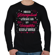 PRINTFASHION Minden Hercegnőnek - Keresztapa - Férfi hosszú ujjú póló - Fekete férfi póló