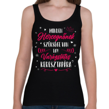 PRINTFASHION Minden Hercegnőnek - Keresztapa - Női atléta - Fekete női trikó