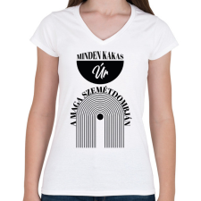 PRINTFASHION Minden kakas úr - Női V-nyakú póló - Fehér női póló