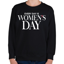 PRINTFASHION Minden nap a Nők napja - Gyerek pulóver - Fekete gyerek pulóver, kardigán