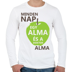 PRINTFASHION minden-nap-egy-alma-brown-green - Férfi hosszú ujjú póló - Fehér