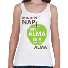 PRINTFASHION minden-nap-egy-alma-brown-green - Női atléta - Fehér női trikó