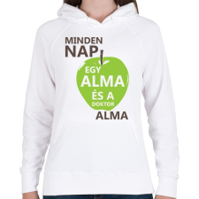 PRINTFASHION minden-nap-egy-alma-brown-green - Női kapucnis pulóver - Fehér női pulóver, kardigán