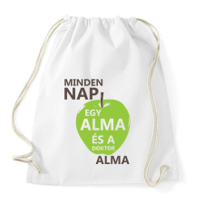 PRINTFASHION minden-nap-egy-alma-brown-green - Sportzsák, Tornazsák - Fehér tornazsák