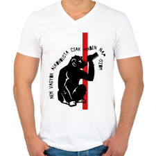 PRINTFASHION Minden nap iszom - Férfi V-nyakú póló - Fehér férfi póló