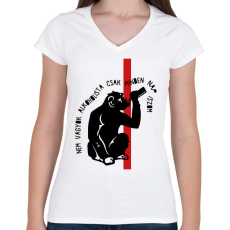 PRINTFASHION Minden nap iszom - Női V-nyakú póló - Fehér