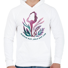 PRINTFASHION Minden nap jóga nap van - Férfi kapucnis pulóver - Fehér férfi pulóver, kardigán