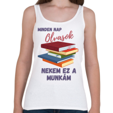 PRINTFASHION minden nap olvasok... - Női atléta - Fehér női trikó