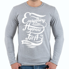 PRINTFASHION Minden okkal történik - Férfi hosszú ujjú póló - Sport szürke