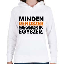 PRINTFASHION Minden rendszer megbukik egyszer - Női kapucnis pulóver - Fehér női pulóver, kardigán