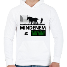 PRINTFASHION MINDENEM A TANYÁM - Férfi kapucnis pulóver - Fehér férfi pulóver, kardigán