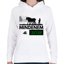 PRINTFASHION MINDENEM A TANYÁM - Női kapucnis pulóver - Fehér női pulóver, kardigán