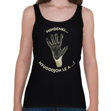 PRINTFASHION Mindenki nyugodjon le a ... - Vicces feliratos minta - Női atléta - Fekete női trikó