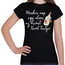 PRINTFASHION Mindennap egy alma - Női póló - Fekete női póló