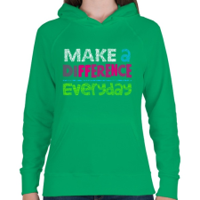 PRINTFASHION Mindennapok - Női kapucnis pulóver - Zöld női pulóver, kardigán