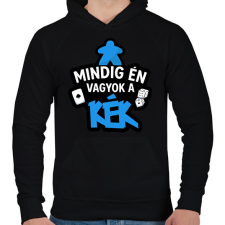 PRINTFASHION Mindig én vagyok a kék - Férfi kapucnis pulóver - Fekete férfi pulóver, kardigán