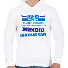 PRINTFASHION Mindig igazam van - HR - Férfi kapucnis pulóver - Fehér férfi pulóver, kardigán