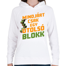 PRINTFASHION Mindjárt csak egy utolsó blokk - Női kapucnis pulóver - Fehér női pulóver, kardigán