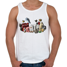 PRINTFASHION Minecraft állatok - Férfi atléta - Fehér atléta, trikó
