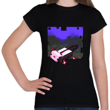 PRINTFASHION minecraft axolot (képregény stílus) - Női póló - Fekete női póló