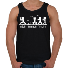 PRINTFASHION Minecraft bányász (fehér) - Férfi atléta - Fekete