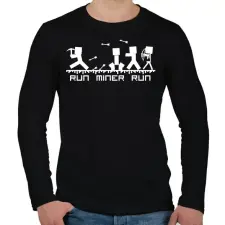 PRINTFASHION Minecraft bányász (fehér) - Férfi hosszú ujjú póló - Fekete férfi póló