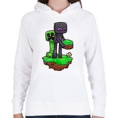 PRINTFASHION Minecraft barátok  - Női kapucnis pulóver - Fehér