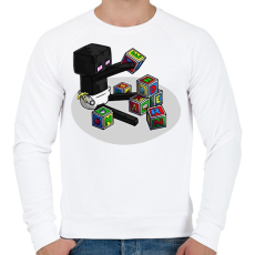 PRINTFASHION Minecraft bébi enderman - Férfi pulóver - Fehér