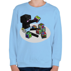 PRINTFASHION Minecraft bébi enderman - Gyerek pulóver - Világoskék