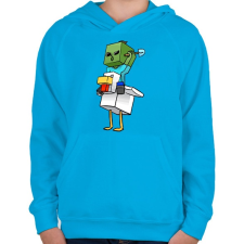 PRINTFASHION Minecraft bébi jockey - Gyerek kapucnis pulóver - Azúrkék gyerek pulóver, kardigán