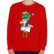 PRINTFASHION Minecraft bébi jockey - Gyerek pulóver - Piros