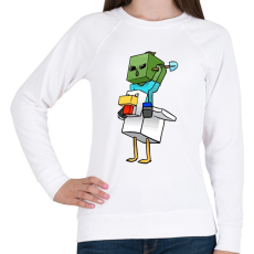 PRINTFASHION Minecraft bébi jockey - Női pulóver - Fehér