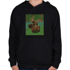 PRINTFASHION Minecraft Capybara - Gyerek kapucnis pulóver - Fekete gyerek pulóver, kardigán