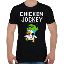 PRINTFASHION Minecraft- chicken jockey - Férfi póló - Fekete férfi póló
